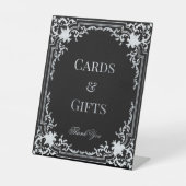 Signe De Table Cards and Gifts Vintage Black Faux Silver Elegant (Recto)