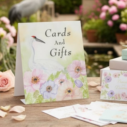Signe De Table Cards & Gifts  Whooping Crane Anemones 