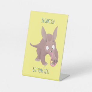 Signe De Table Caricature amusante de Aardvark