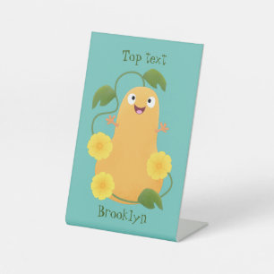 Signe De Table Caricature citrouille gourde en beuret joyeux