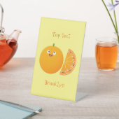 Signe De Table Caricature d'agrumes d'orange (In SItu)