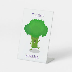 Signe De Table Caricature de brocoli dansant Cute kawaii
