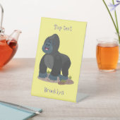 Signe De Table Caricature de gros gorilles joyeux (In SItu)