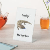 Signe De Table Caricature de lézard rouge (In SItu)