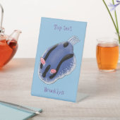 Signe De Table Caricature de nudibranche bleu mignon (In SItu)