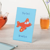 Signe De Table Caricature de vol d'avion rouge mignon (In SItu)