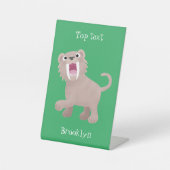 Signe De Table Caricature du tigre mignon Saber Toothed Smilodon (Recto)
