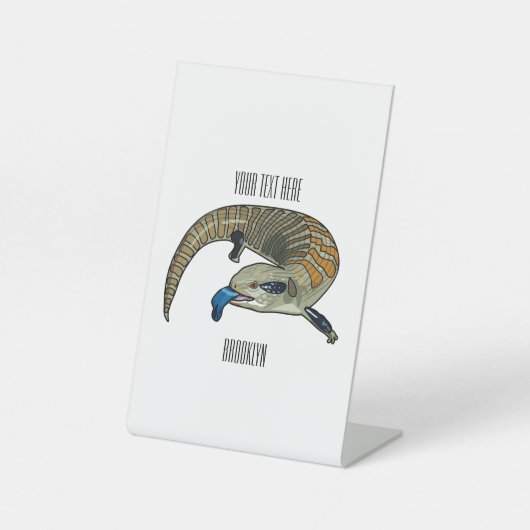 Signe De Table Caricature en bleu (Recto)