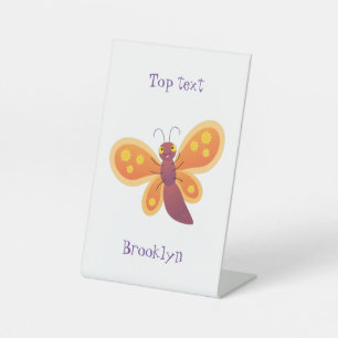 Signe De Table Caricature joli papillon orange