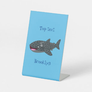 Signe De Table Caricature joli requin baleine joyeux