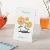 Signe De Table Caricature joli tournesol souriant illustration (In SItu)