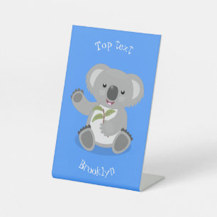 Signe De Table Caricature joyeux koala agitant