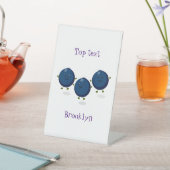 Signe De Table Caricature mignonne de bleuets violets (In SItu)