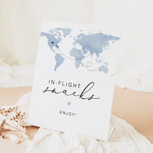 Signe De Table CARMEN Blue Travel Thème Dans Les Snacks De Vol