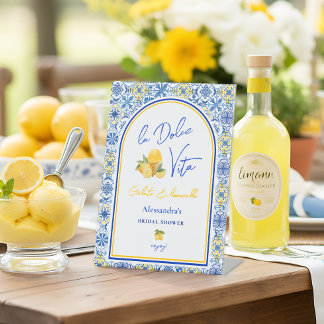Signe De Table Carreaux italiens Lemon La Dolce Vita Enterrement