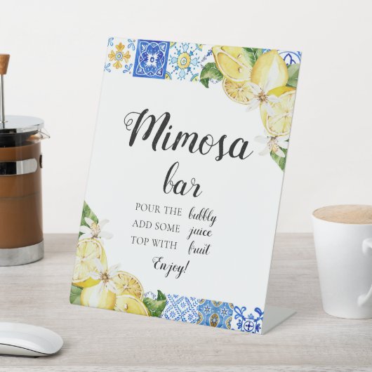 Signe De Table Carrelage bleu Citron italien Positano Mimosa Bar  (In SItu)