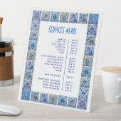 Signe De Table Carrelage Bleu Méditerranéen Menu des services de (In SItu)