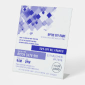 Signe De Table Carrés Bleus, Opticien, Praticien Technique (Recto)