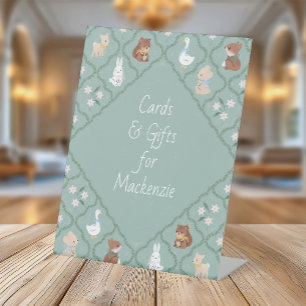 Signe De Table Carte Baby shower Cottagecore Quilé Woodland