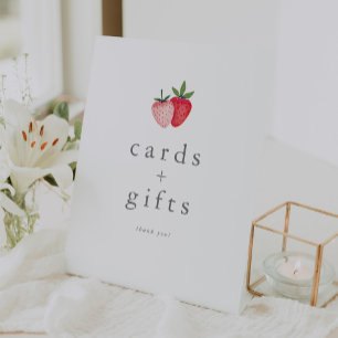 Signe De Table Carte Baby shower HEIDI Pink Strawberry Girl Cadea