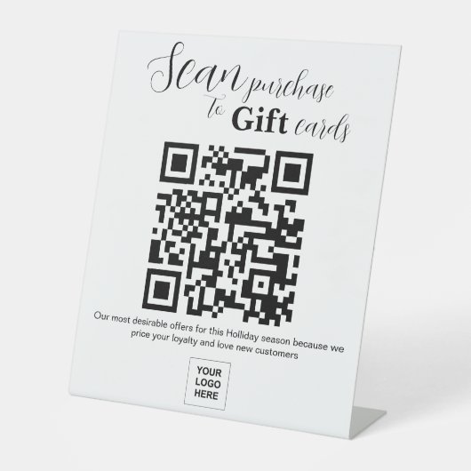 Signe De Table Carte cadeau Acheter Code QR (Recto)