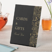 Signe De Table Carte & Cadeau en fleurs dorées (In SItu)