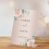 Signe De Table Carte cadeau fleurs de eucalyptus rose gold blush