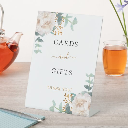 Signe De Table Carte cadeaux fleurs blanches d'eucalyptus (In SItu)