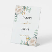 Signe De Table Carte cadeaux fleurs blanches d'eucalyptus (Recto)