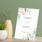 Signe De Table Carte cadeaux fleurs blanches d'eucalyptus