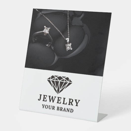 Signe De Table Carte d'affichage élégante pour bijoux (Recto)