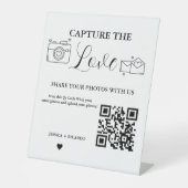 Signe De Table Carte de code QR de mariage Capture the Love Carte (Recto)