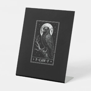 Signe De Table Carte de Corbeau Drôle F-Caw-F Halloween Vintage D