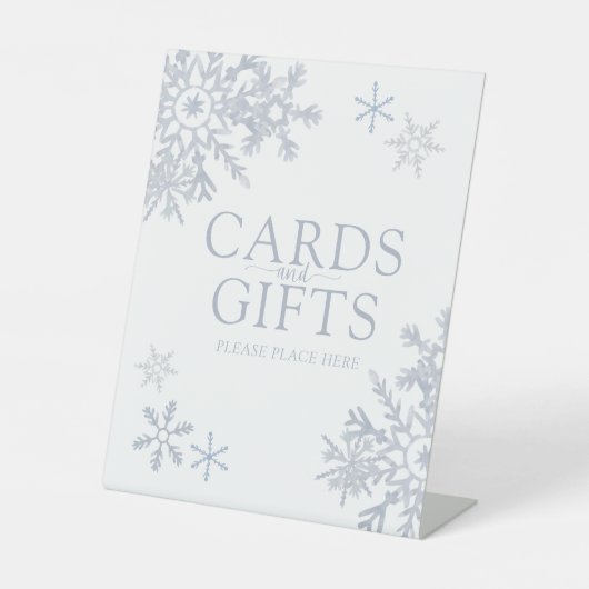 Signe De Table Carte de douche et cadeaux Dusty Blue Snowflake mo (Recto)