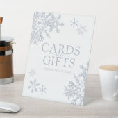 Signe De Table Carte de douche et cadeaux Dusty Blue Snowflake mo (In SItu)