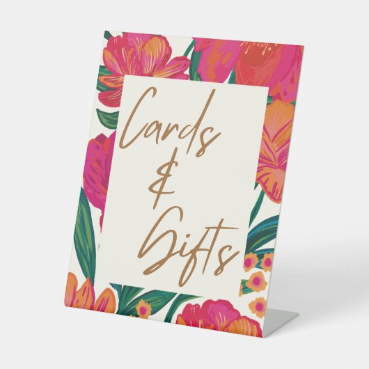 Signe De Table Carte de Fête des mariées fleurie et cadeau de mar (Recto)