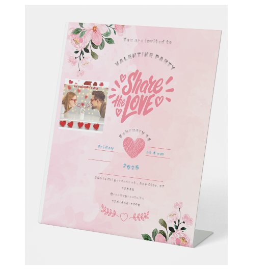 Signe De Table carte de jour de saint-valentin