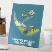 Signe De Table Carte de l'île Captiva Floride États-Unis (In SItu)