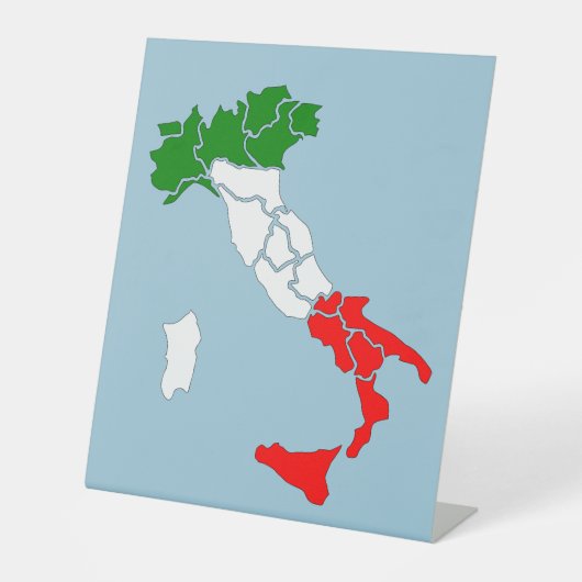 Signe De Table Carte de l'Italie. Statuette (Recto)
