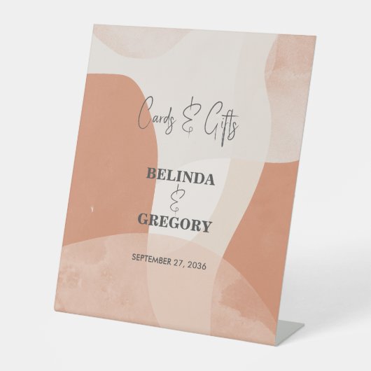 Signe De Table Carte de mariage Bohème moderne en terre cuite Cad (Recto)