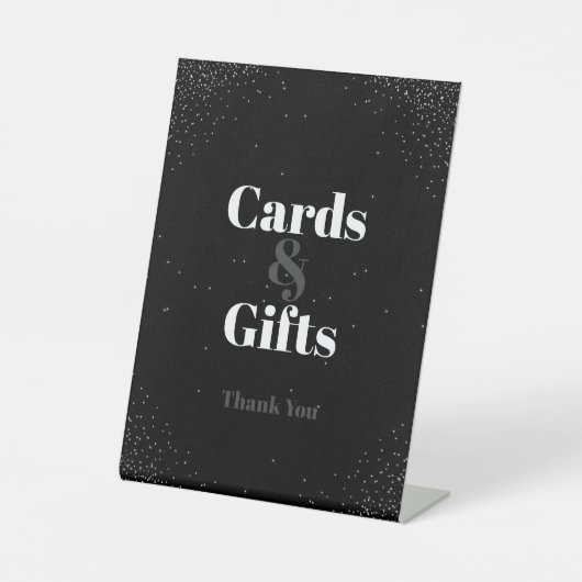 Signe De Table Carte de mariage et cadeaux Black Simple Night Sky (Recto)