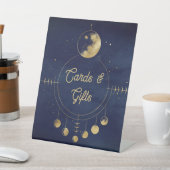 Signe De Table Carte de mariage et cadeaux Céleste Blue Gold Moon (In SItu)