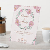 Signe De Table Carte de mariage rose Ensemble pour toujours (In SItu)