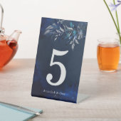 Signe De Table Carte de numéro de table bleu marine et argent (In SItu)