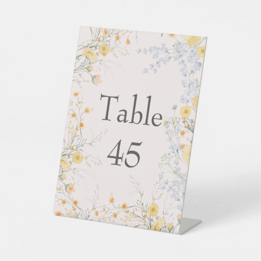 Signe De Table Carte de programme de mariage pliée Fleur sauvage (Recto)