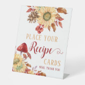 Signe De Table Carte de recette de douche de mariée florale Tombe (Recto)