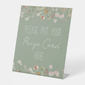 Signe De Table Carte de recette de la Fête des mariées Fleur sauv (Recto)