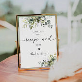Signe De Table Carte de recette florale Eucalyptus vert