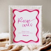 Signe De Table Carte de recette moderne couleur rose chaud