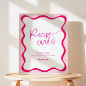 Signe De Table Carte de recette moderne couleur rose chaud